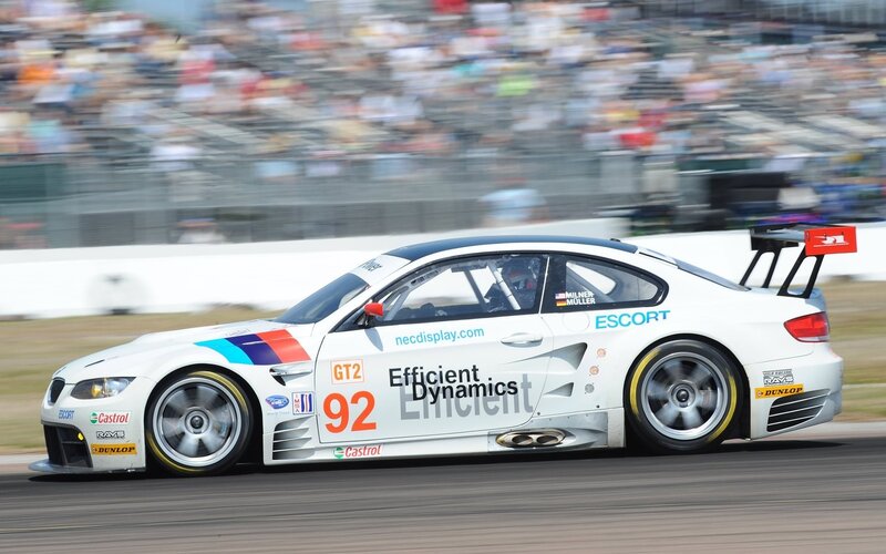 White Race Car on Track — Dynamic, Afternoon, Photograph, Crowd