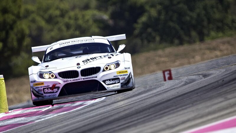 White Race Car on Track — Dynamic, Afternoon, Photograph, Race Car, Trees, Black
