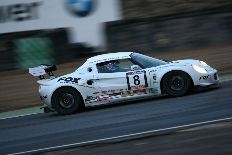 White Race Car on Track — Dynamic, Night, Photograph, Driver