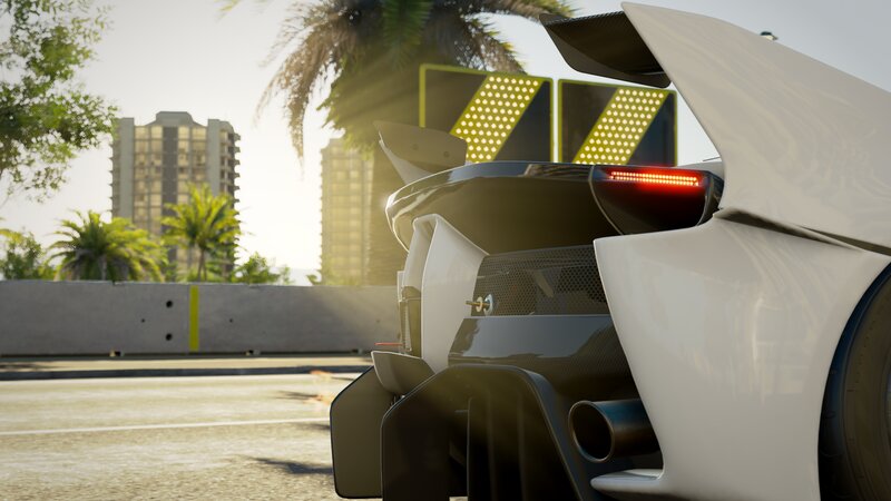 White Race Car Rear
