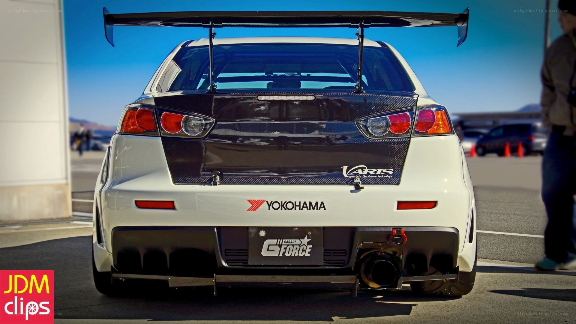 white race car rear view