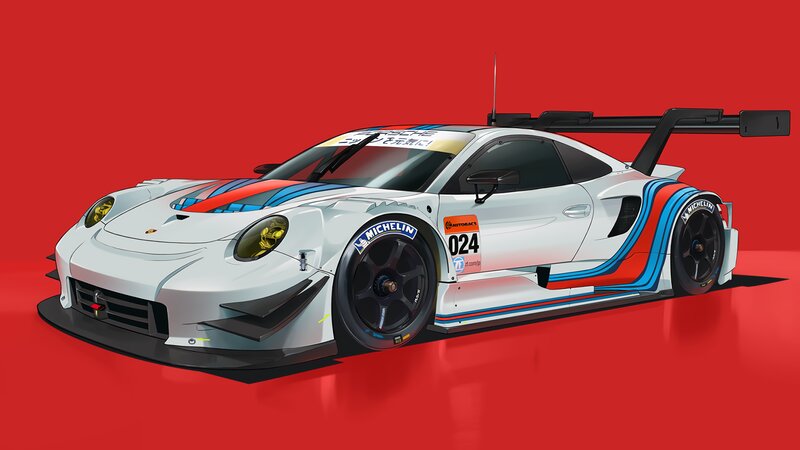 White Race Car — Red, Dynamic