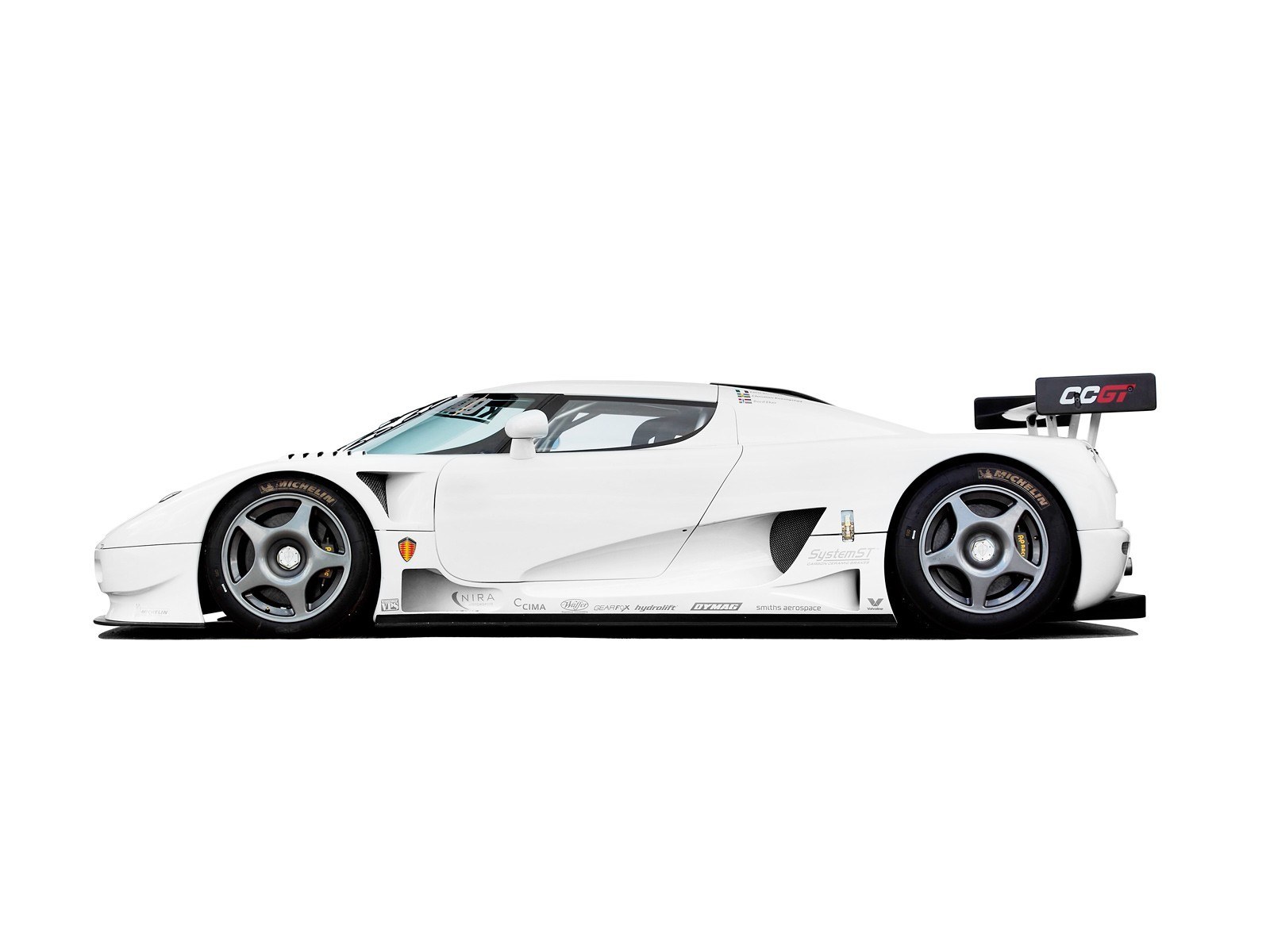 white race car side view