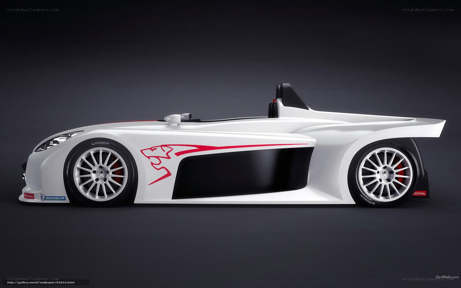 white race car side view