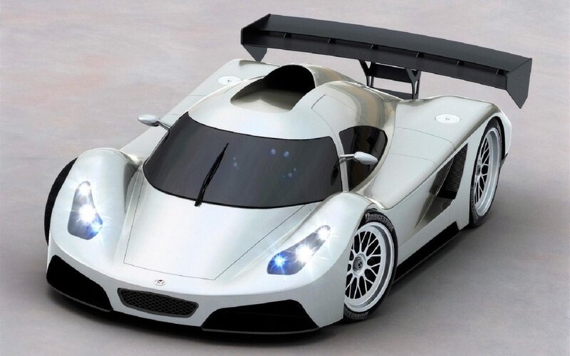 White Race Car — Silver