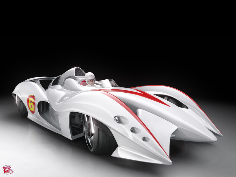 White Race Car with Driver