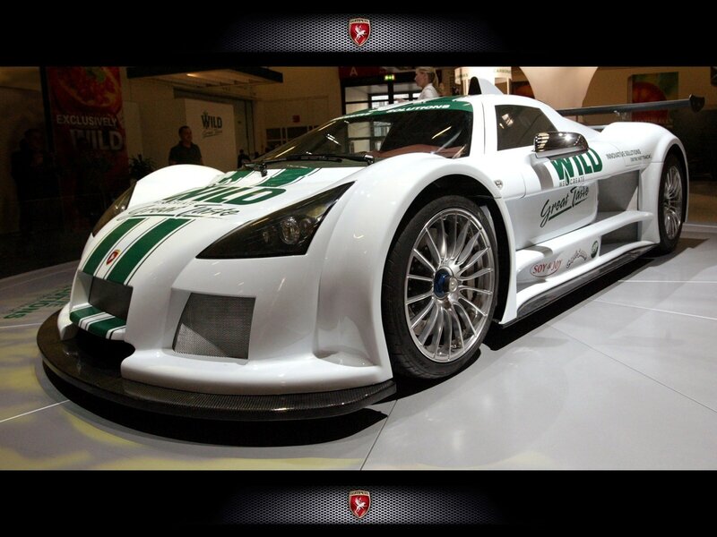 white race car with green stripes