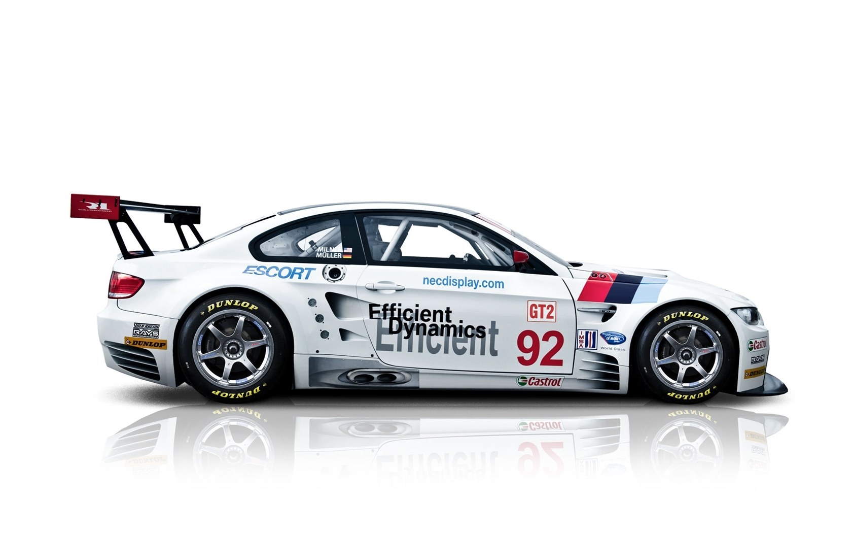 white race car with number 92