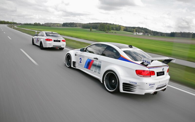 White Race Cars on Road