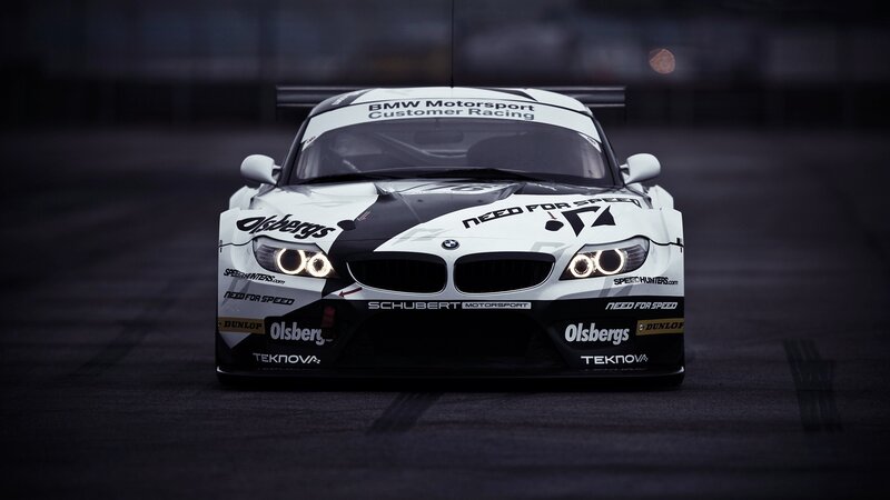 White Racing Car — Black, Dramatic