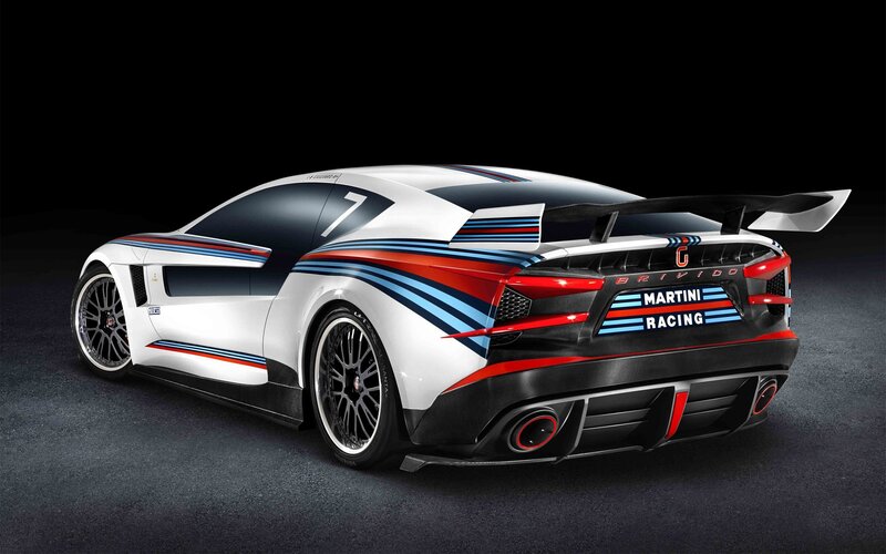 White Racing Car — Dramatic, 3d Render, Number 7, Martini Racing