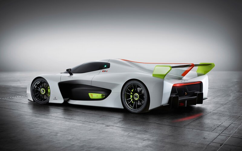 White Racing Car — Dramatic, 3d Render, Wings