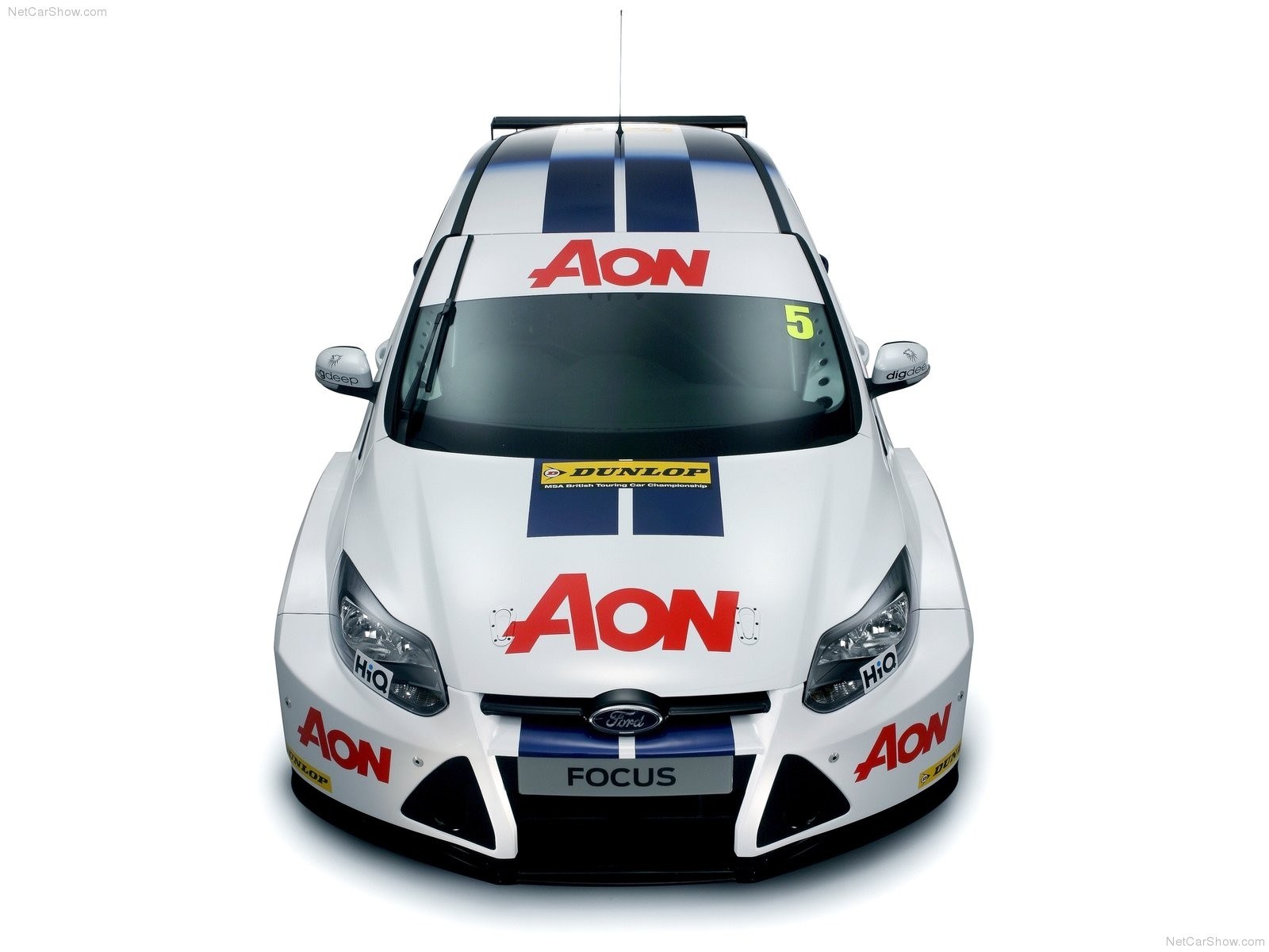 white racing car front view