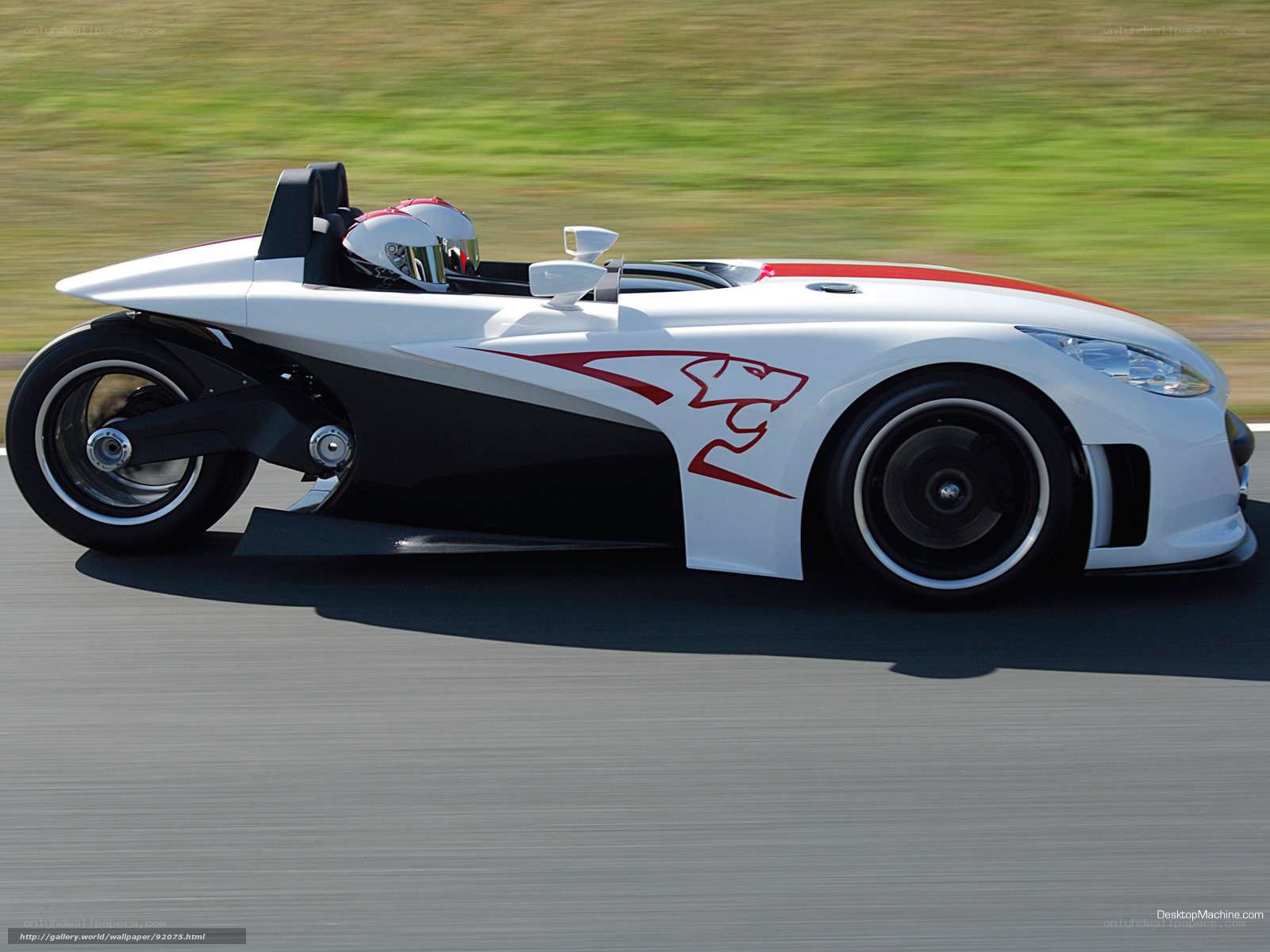 white racing car on track