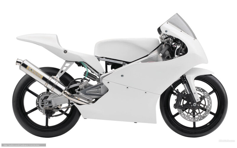 White Racing Motorcycle — Neutral