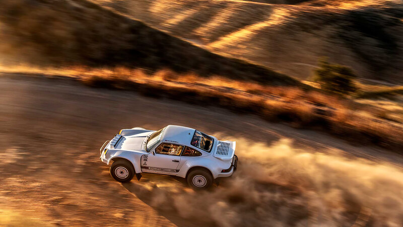 White Rally Car — Brown, Dynamic