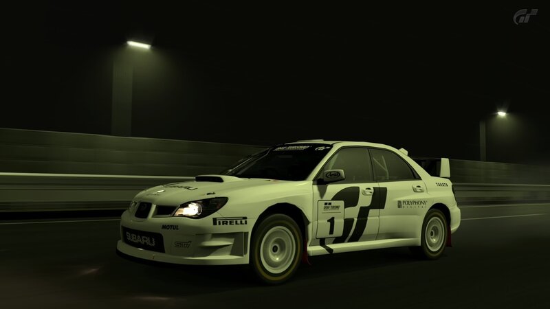 White Rally Car — Dramatic, Night, Digital Art