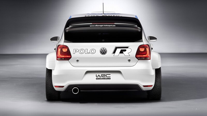 White Rally Car — Dramatic, Photograph, Rear View