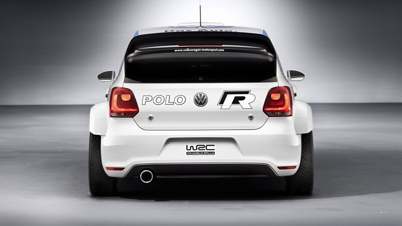 White Rally Car — Dramatic, Photograph, Rear View, Wings, Black