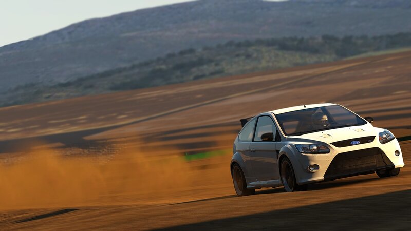 White Rally Car — Dynamic, Afternoon, 3d Render, Dirt Track