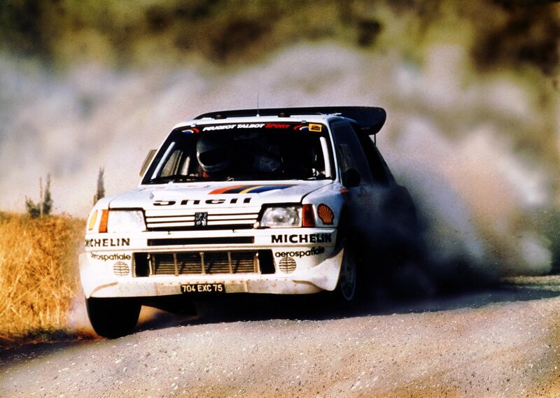 White Rally Car — Dynamic, Afternoon, Photograph, Dust