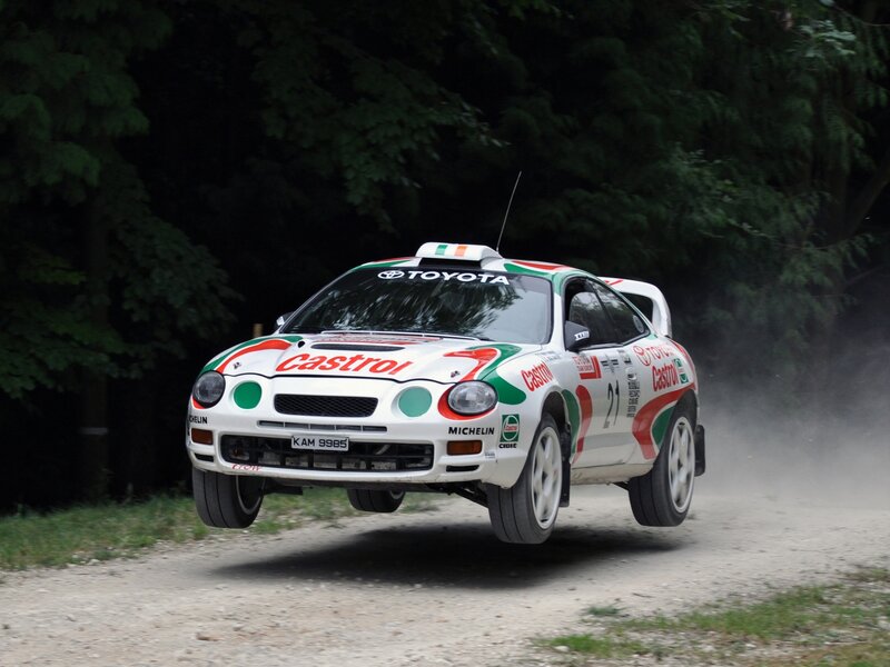 White Rally Car — Dynamic, Photograph, Dirt Road