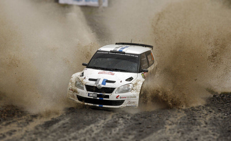 White Rally Car — Dynamic, Photograph, Dirt