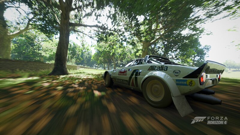 White Rally Car — Green