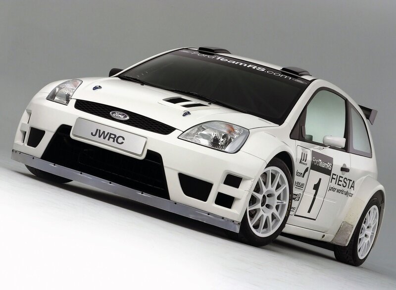 White rally car in studio
