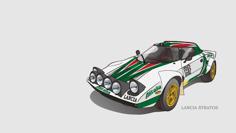 White Rally Car — Neutral, Illustration