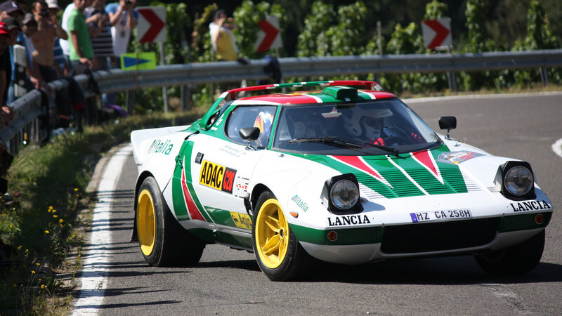 White Rally Car on Road — Dynamic