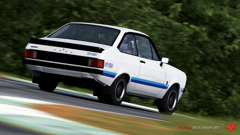 White Rally Car on Track — Dynamic, Afternoon