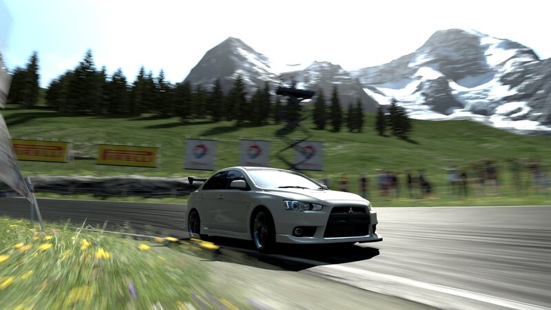 White Rally Car on Track — Dynamic