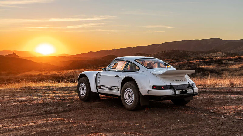 White Rally Car — Orange