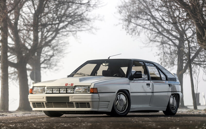 White Rally Car — Silver, Serene