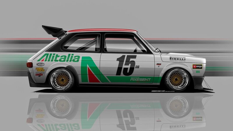 White Rally Car — Silver