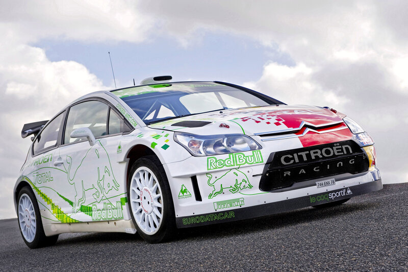 White Rally Car