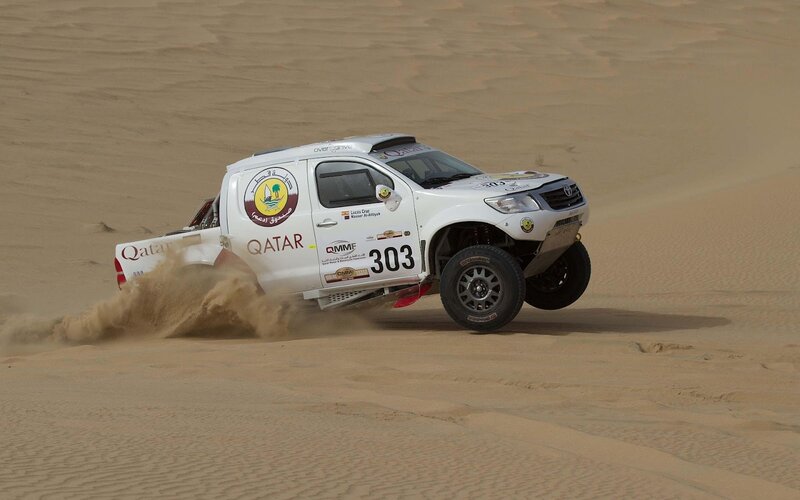 White Rally Truck in Sand