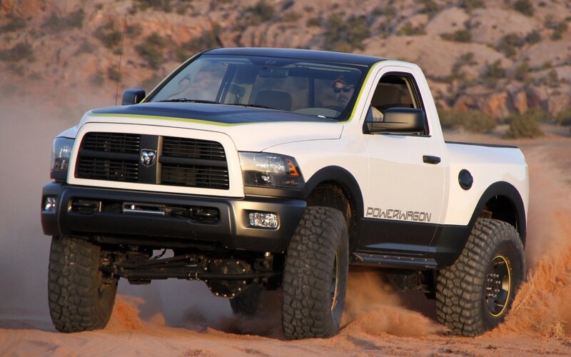White Ram Power Wagon off-roading