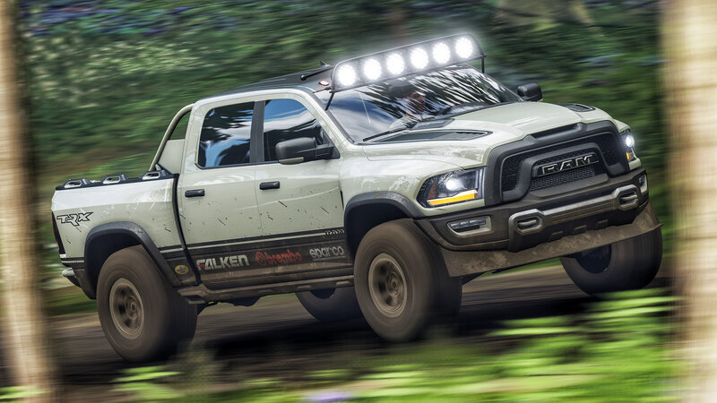 White Ram Truck in Forest