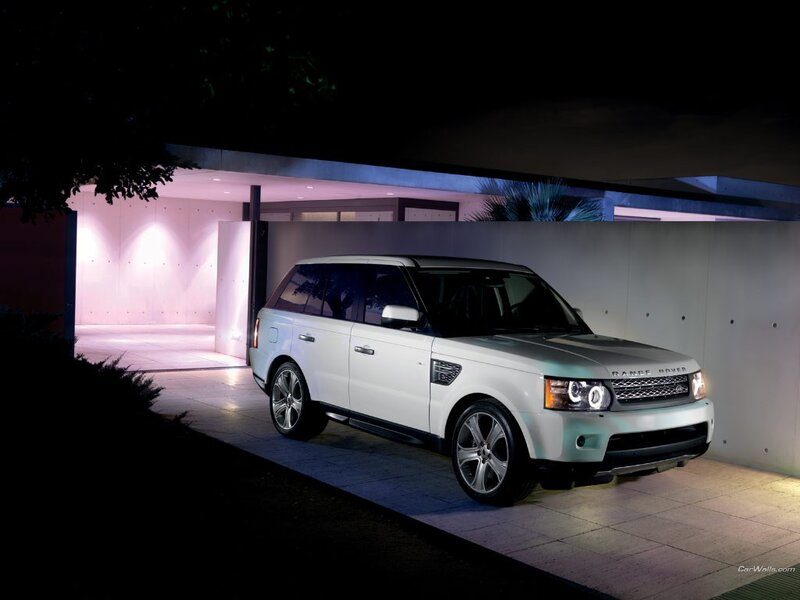 White Range Rover at night