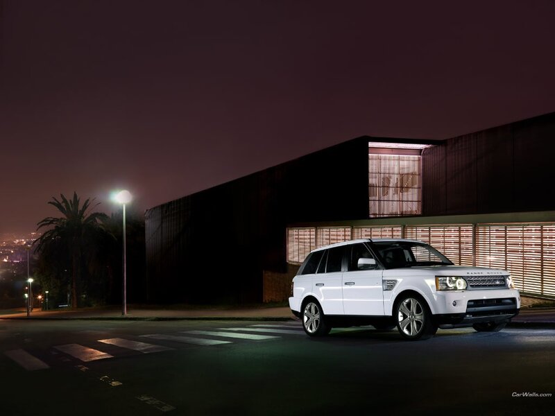 White Range Rover at night