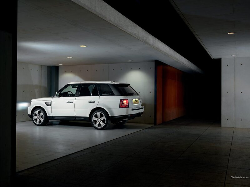 White Range Rover in garage