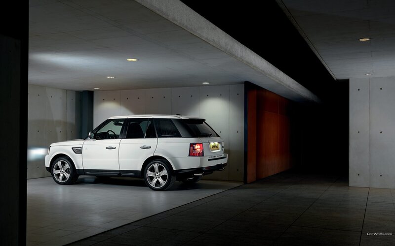 White Range Rover in garage