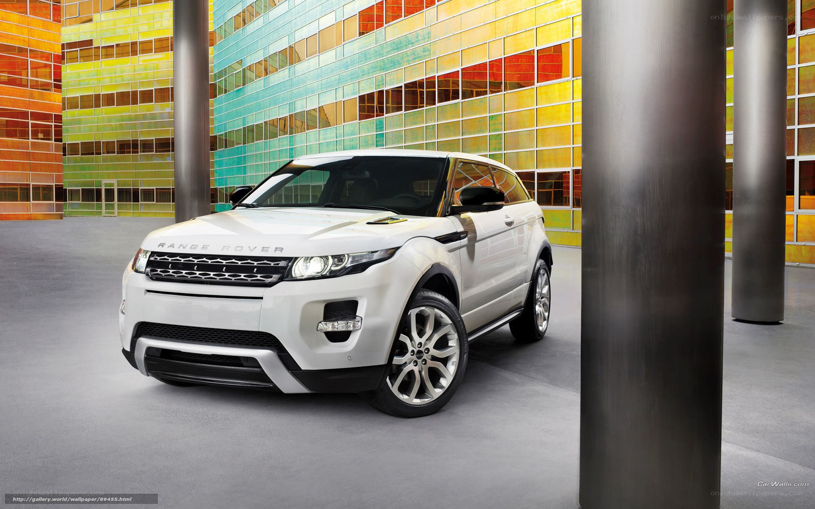 White Range Rover in modern setting