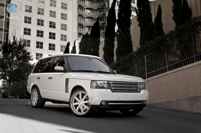 White Range Rover in urban setting