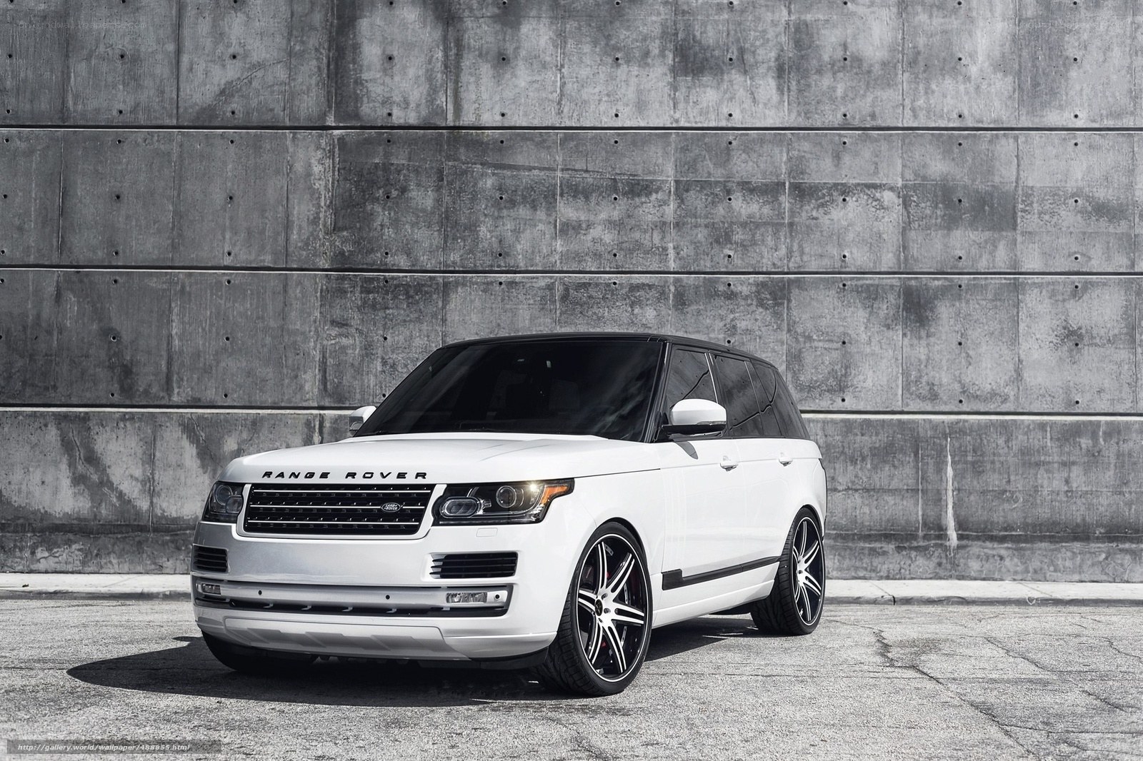 White Range Rover on concrete