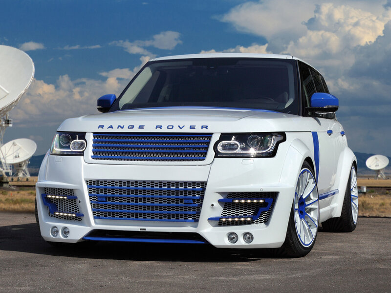 White Range Rover Suv — Dramatic, Afternoon, Photograph, Satellite Dishes, Blue Sky