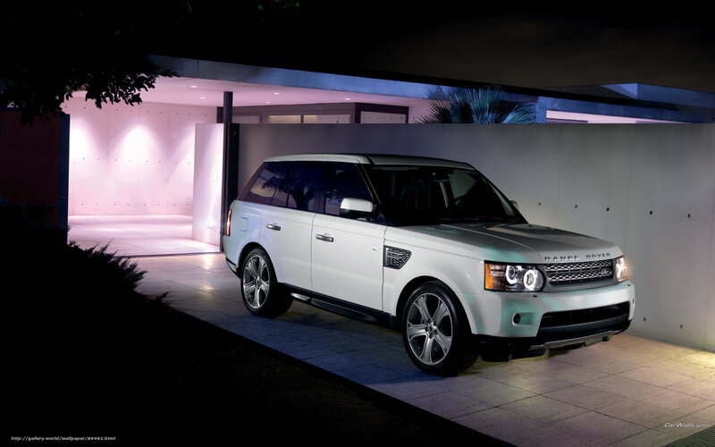 White Range Rover Suv — Dramatic, Night, Photograph, Car