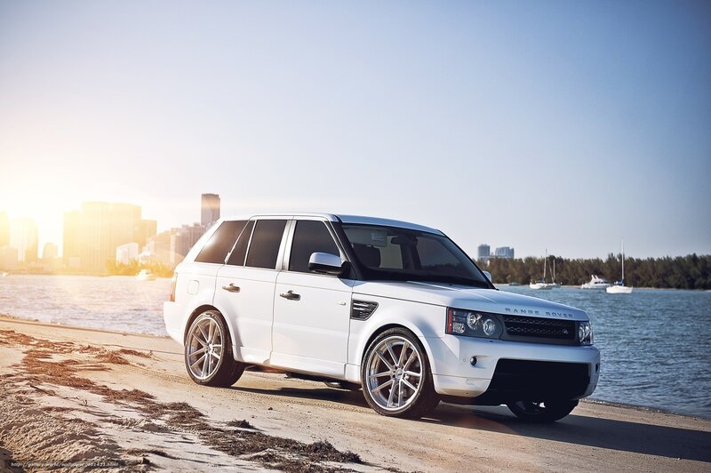 White Range Rover Suv — Serene, Sunset, Photograph